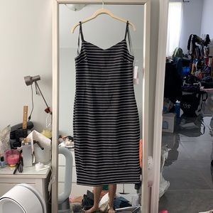 NWT 1.state striped bodycon midi dress sz 8